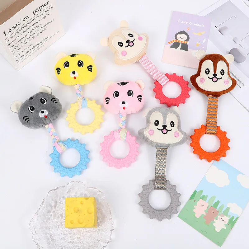 TPR Rubber Plush Toys Dog Biting & Teething Relief Toys Pet 