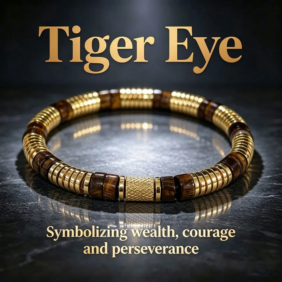Natural Tiger Eye 8mm Beaded Men's and Women's Bracelet, symbolizing wealth, courage, perseverance,handmade spirit, jewelry gift