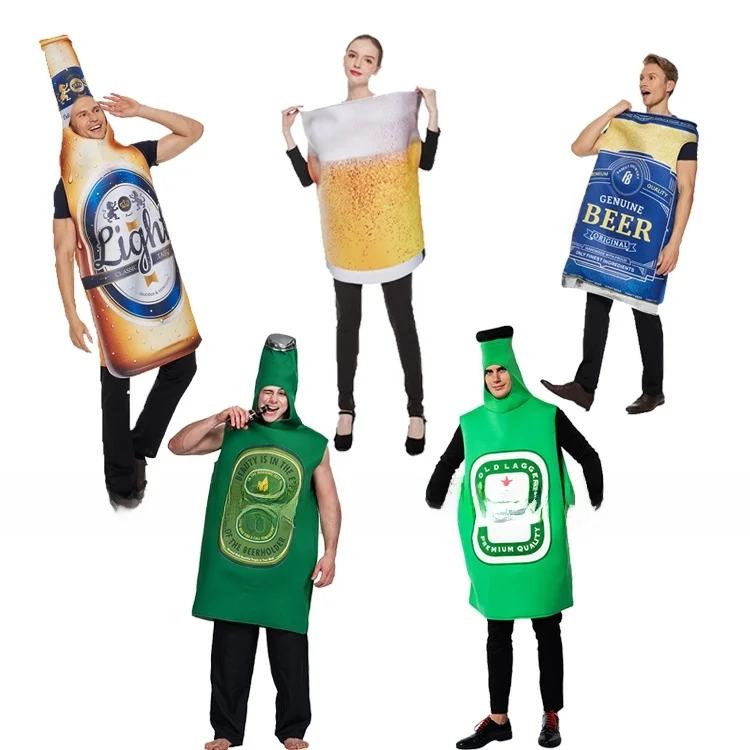 

Green Beer Bottle Costume Puppet Performance Suit Halloween Festival Activity Workwear Stage Ethnic Women's Fashion