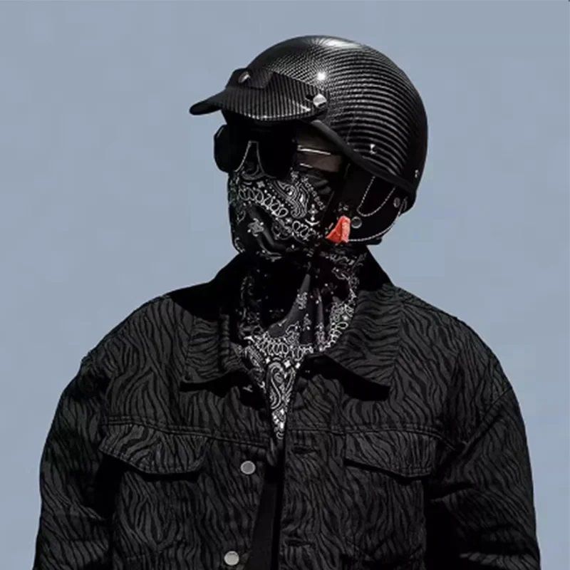

KAESE carbon fiber half helmet, electric bike, motorcycle, summer unisex riding safety helmet, cool and trendy helmet