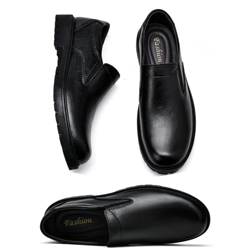 2026 Men'S New Ultra Fiber Leather Loafers Low Cut Rubber Soled Casual Shoes High-Quality Comfortable Fashionable Business Shoes