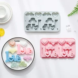 8-hole LOVE Love Theme Modeling Silicone Mold Fondant Cake Chocolate Mold Ice Cube Cake Mould Baking Accessories