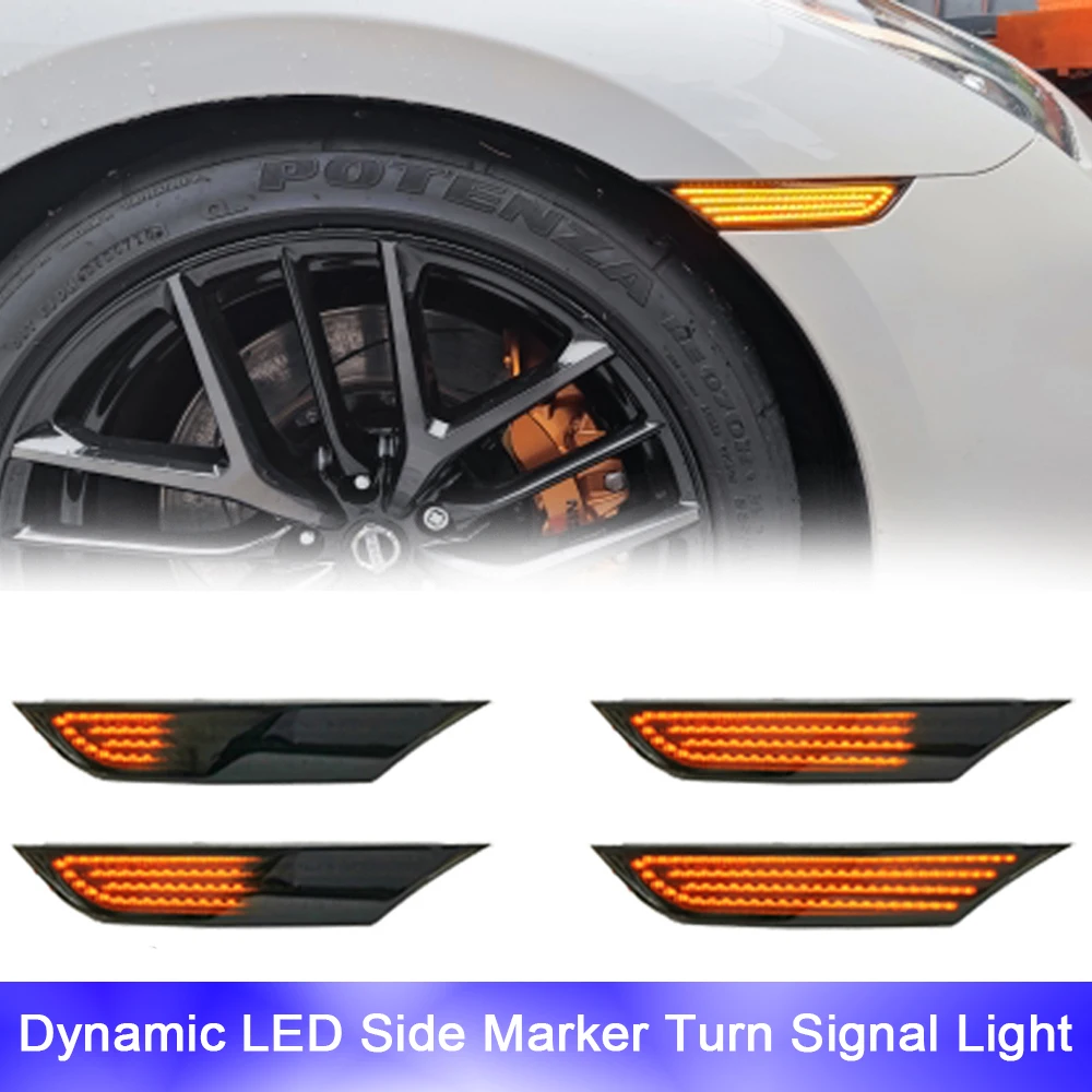 For Nissan GTR R35 Coupe GTR Nismo V6 2017-2022 LED Sequential Blinker Front Fender Side Marker Turn Signal Light Canbus