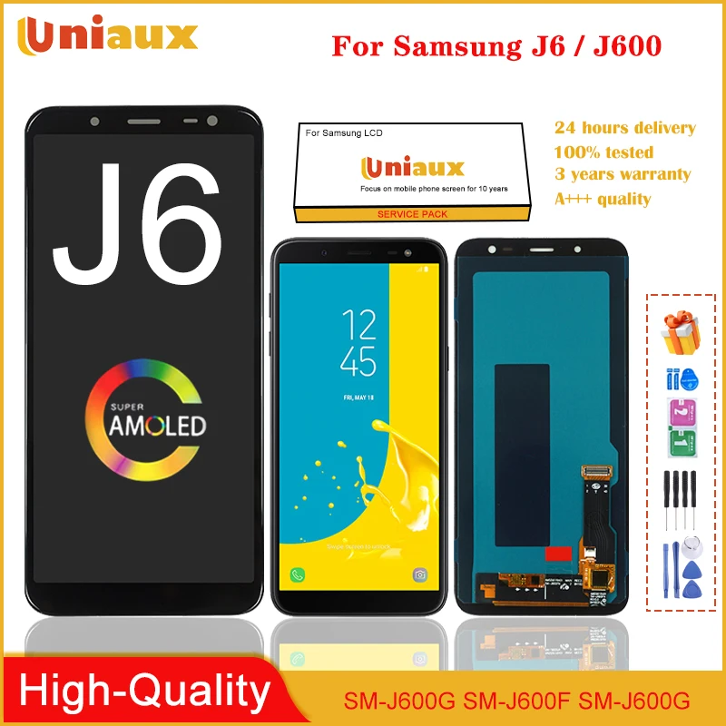 

5.6"Super AMOLED For Samsung Galaxy J6 2018 J600F J600 LCD Display Touch Screen Assembly Replacement Parts For Galaxy J600 LCD