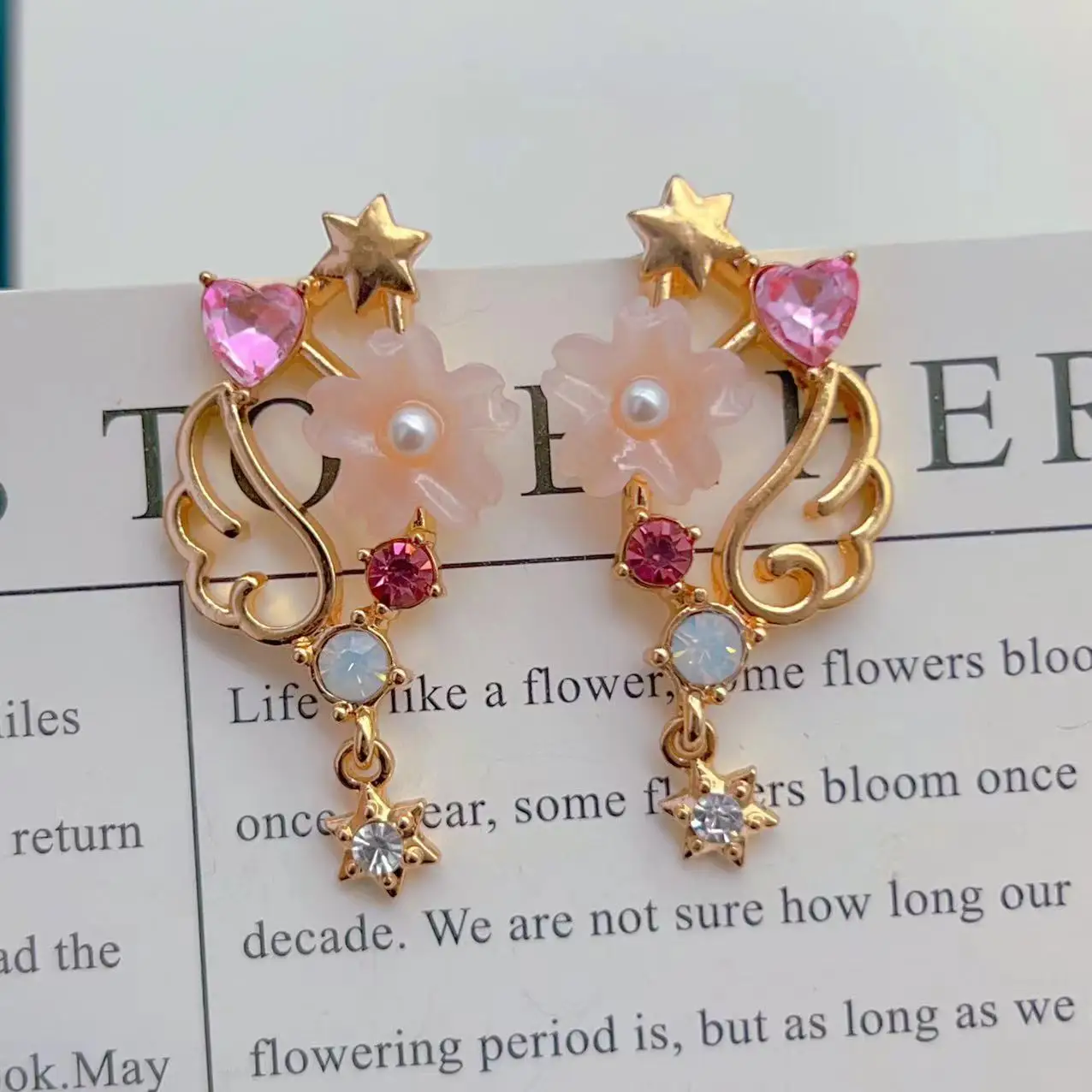 Sailor Moon Anime Peripheral Earrings Cartoon Variety Sakura Magic Transformation Stick Earrings Student Jewelry Gift