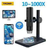 1000X Zoom WIFI HD Desktop Electronic Digital USB Professional Microscope  8LED Plastic Support Stand For Apple Android Phone PC