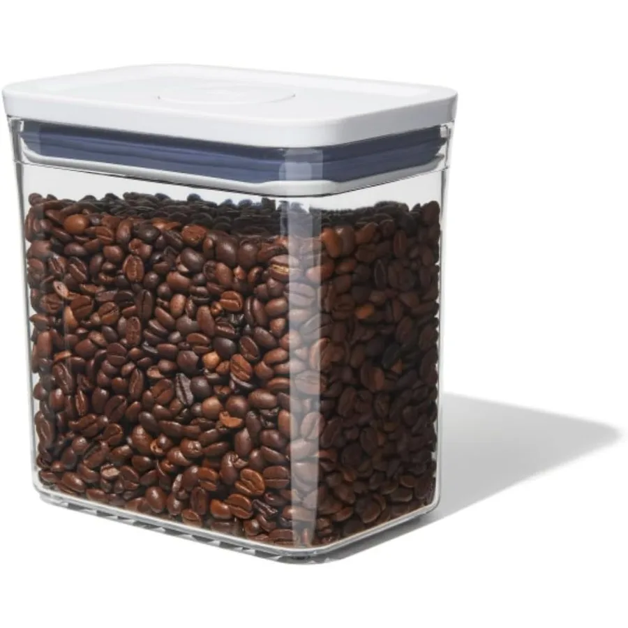 

Airtight 1.7 Qt Rectangle Food Storage Container with Secure Pop Lid for Coffee Grains and Dry Goods Ideal for Kitchen Organiza