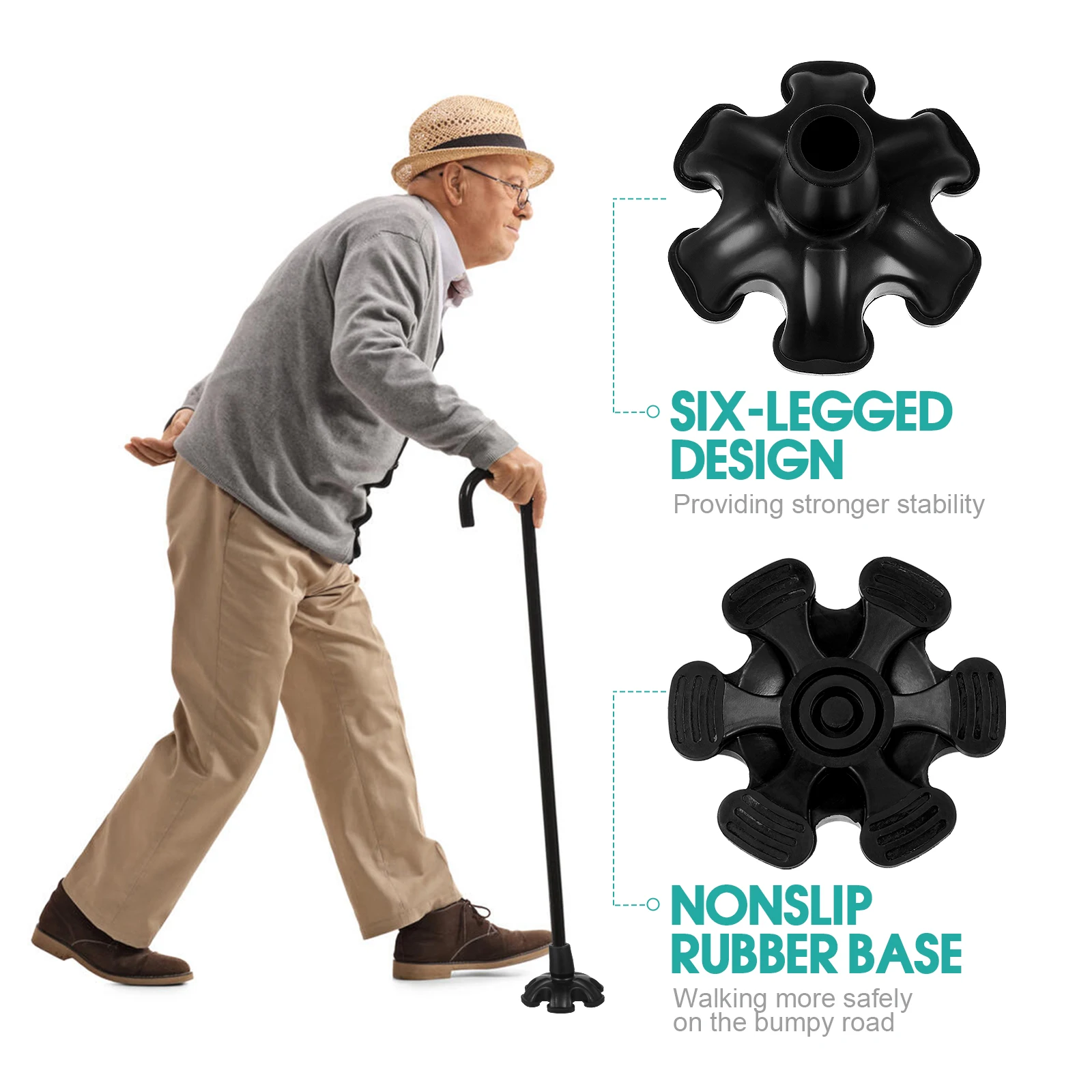 

Medical Crutches Cover Rubber End Walking Cane Tip Crutch Foot Pad Ferrules Crutch Foot Cover Walking Stick Protective Accessory