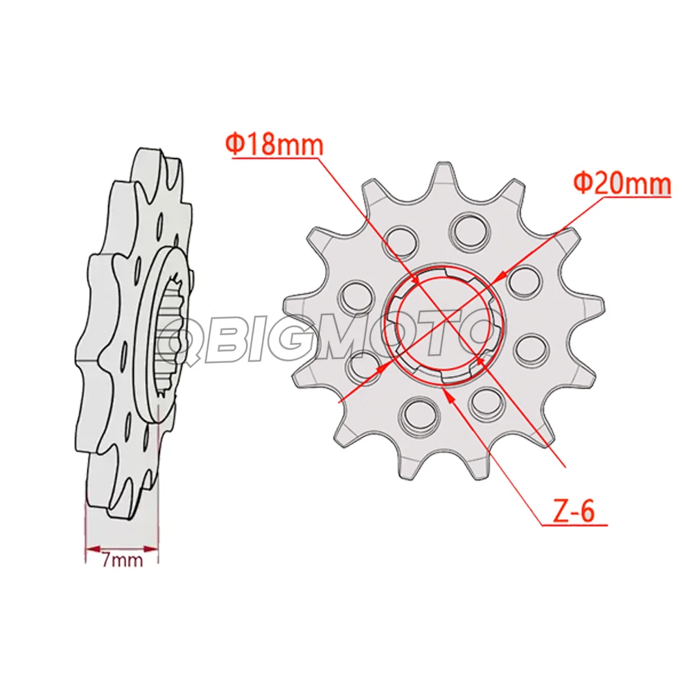 428 13T Front Chain Sprocket Wheel For Honda CRF150L/XR150/XR125 CRF 150L XR 125 150 Motorcycle Parts - view 2