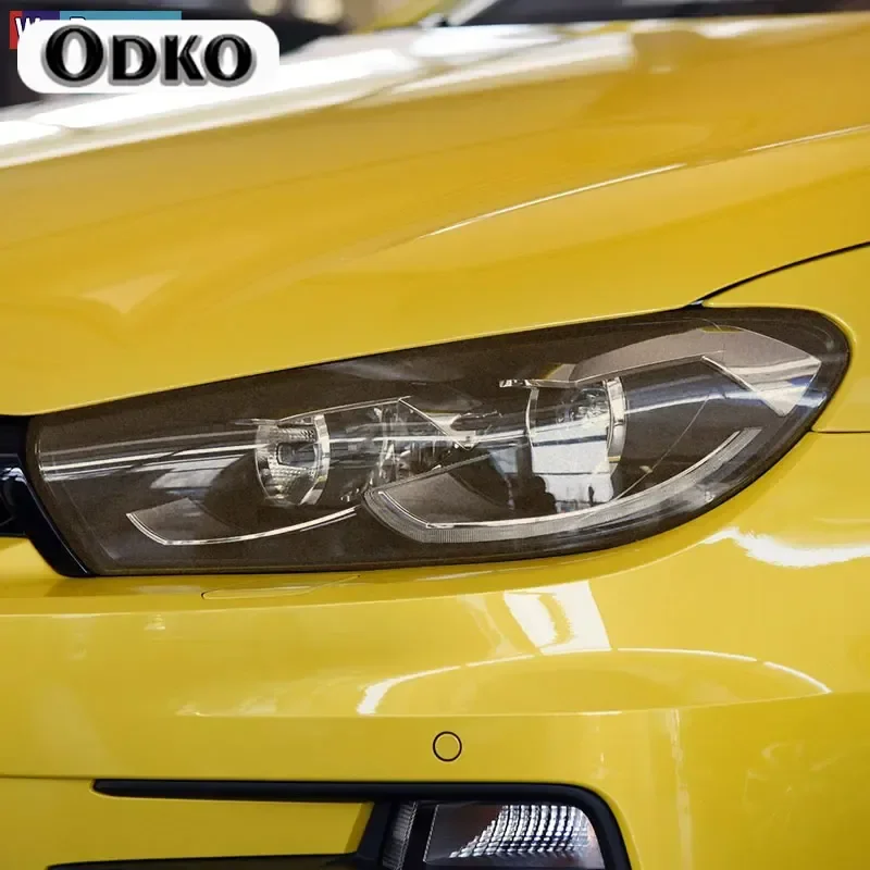 Car Headlight Protective Film Front Light Transparent Smoked Black TPU Sticker For Volkswagen Scirocco MK3 TDI R Line 2008-2017