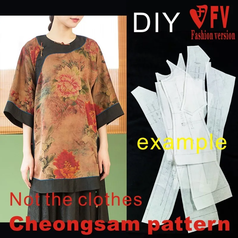 Cutting drawings women's clothing fragrant cloud yarn improved cheongsam clothing design pattern 1:1 physical pattern BQP-75