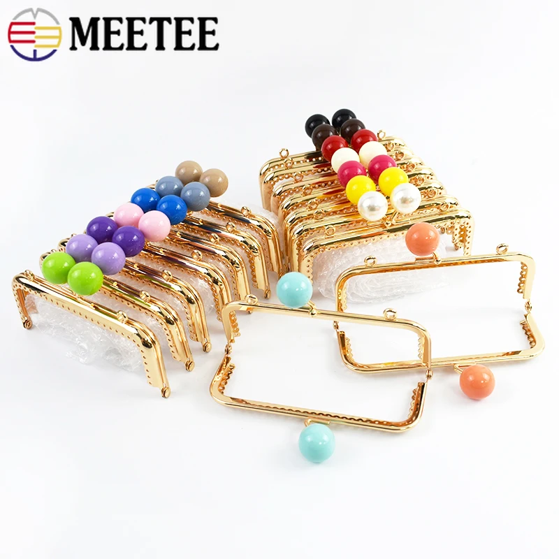 2-5Pcs Metal Embossed Bags Handle 12.5cm Purse Frame Kiss Clasp Wallet Decor Clourse Handles DIY Sewing Brackets Bag Accessories