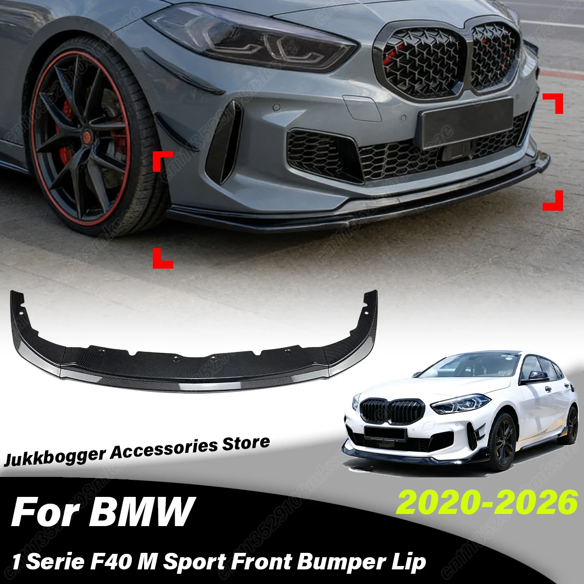 

For BMW 1 Serie F40 M Sport 2020 2021 2022 2023 2024 2025 2026 Automobile Front Bumper Spoiler Lip Decoration Accessories Kit