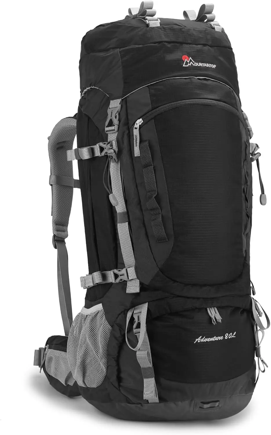 MOUNTAINTOP 80L Internal Frame Backpack for Man & Women Backpacking Hiking Backpack with Rain Cover