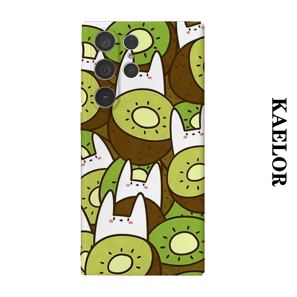 Kiwi Bunny Durable Shiny Double-layer Case for Samsung S26 Ultra S25 S24 S23 Plus Anti-drop Scratch Resistant Cover