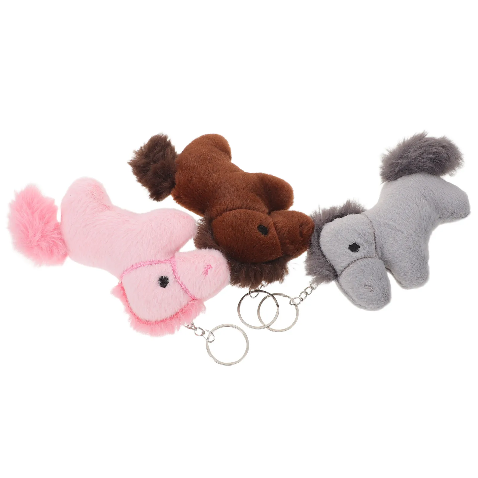 

3Pcs Horse Keychain Soft Stuffed Animal Hanging Pendant Lightweight Bag Purse Backpack Charm 2026 Chinese New Year Zodiac