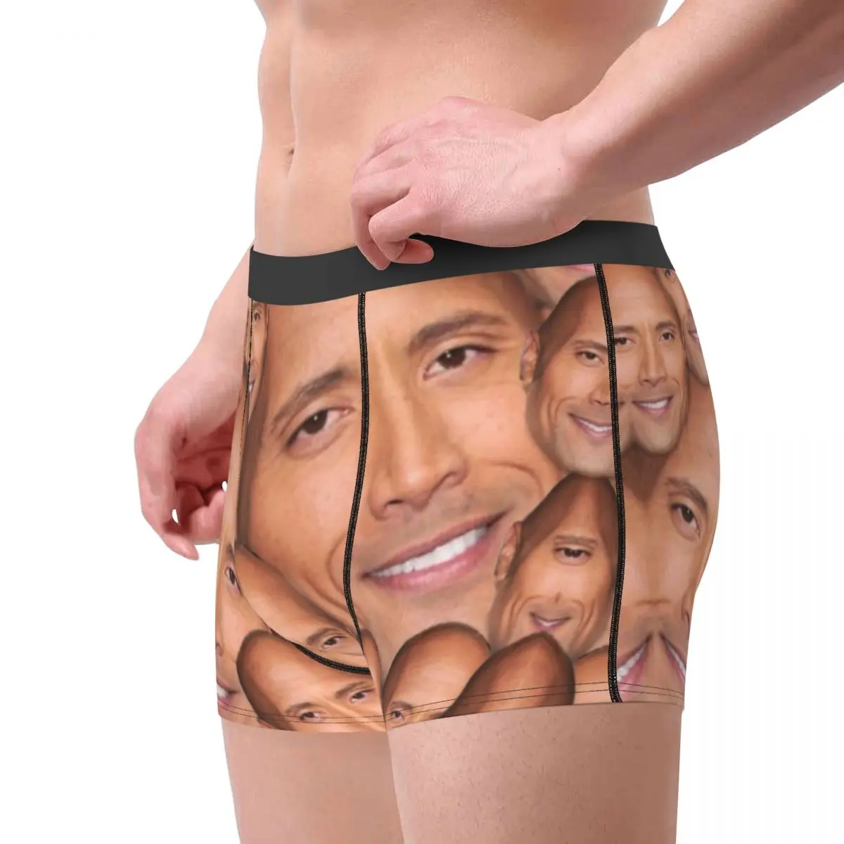 The Rock Face Dwayne Underwear Male Printed Customized American Actor Johnson Boxer Briefs Shorts Panties Soft Underpants