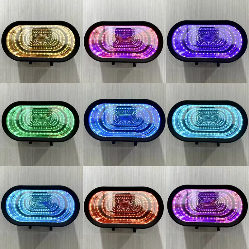 

Светодиодный органайзер для ключей с 3D-эффектом, настенный держатель для ключей для автомобиля/гаража, зеркальный светильник, светодиодный ночник в форме тоннеля, вешалка для ключей