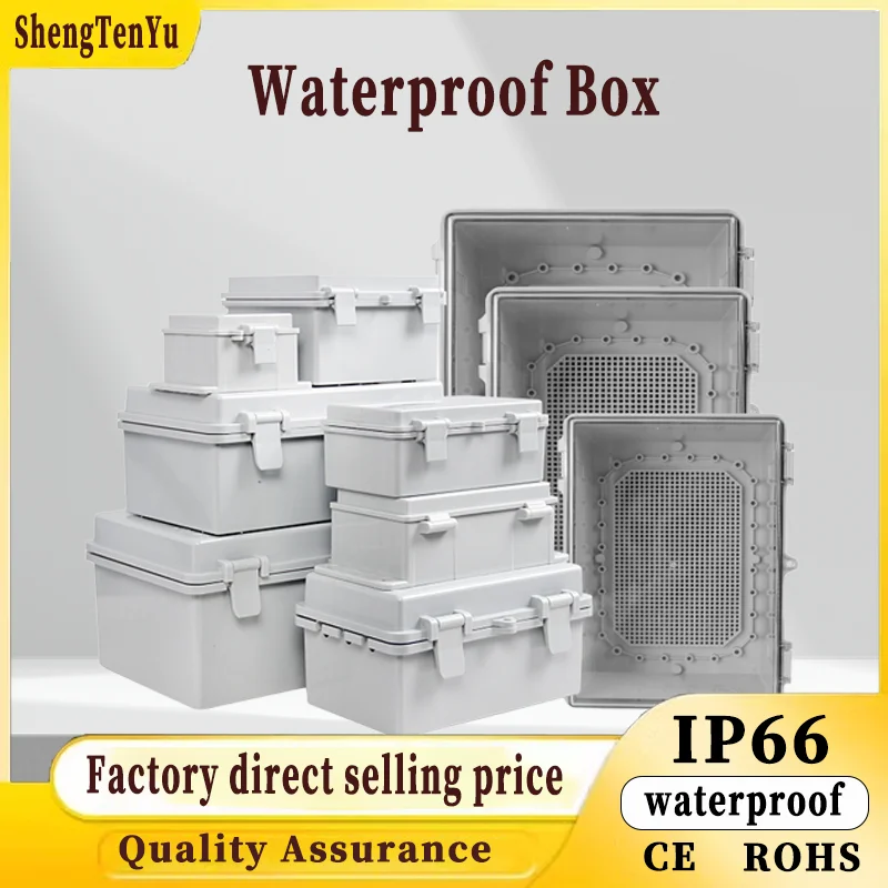 

Outdoor IP66 Abs Pc Hinged Plastic Grey/Clear Cover Housing Waterproof Power Electrical Junction Box Plastic Box Distribut Box