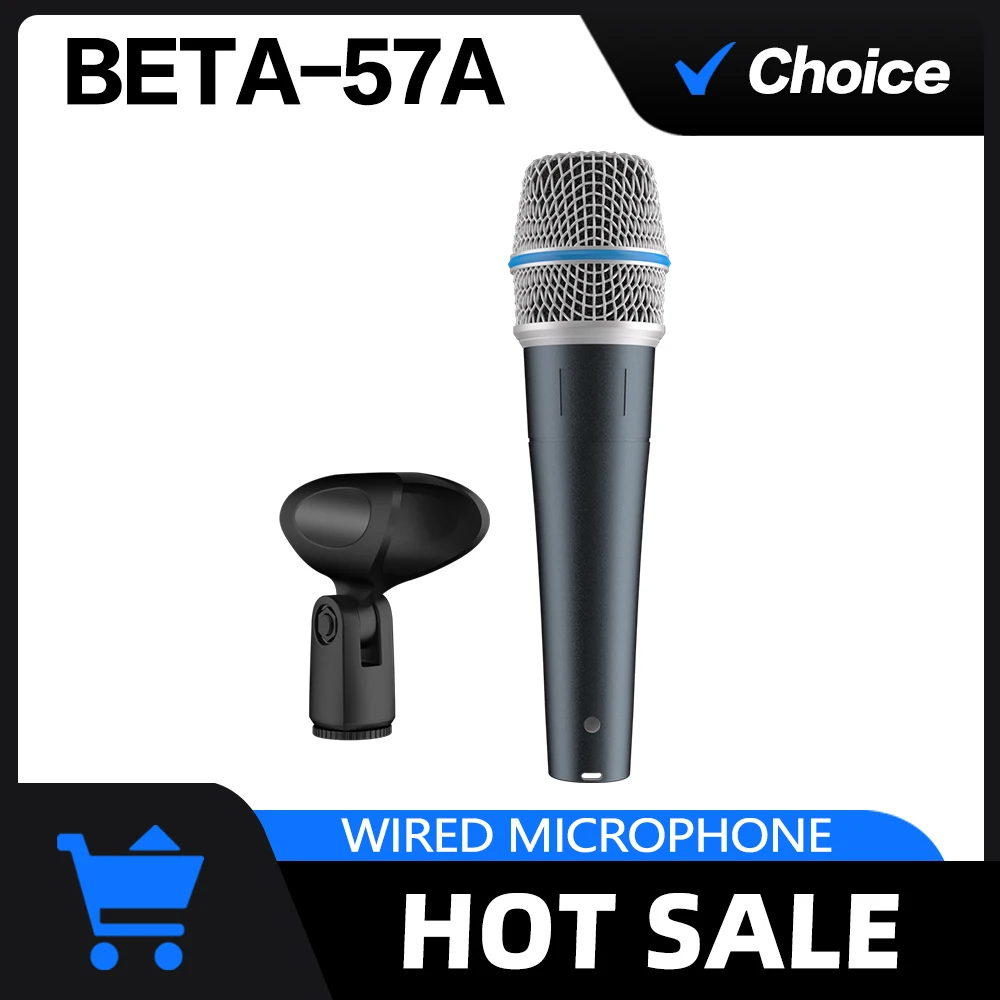 BETA 57A Kick Drum Microphone Super cardioid Dynamic Karaoke Mic With High Output Steel Mesh Grille