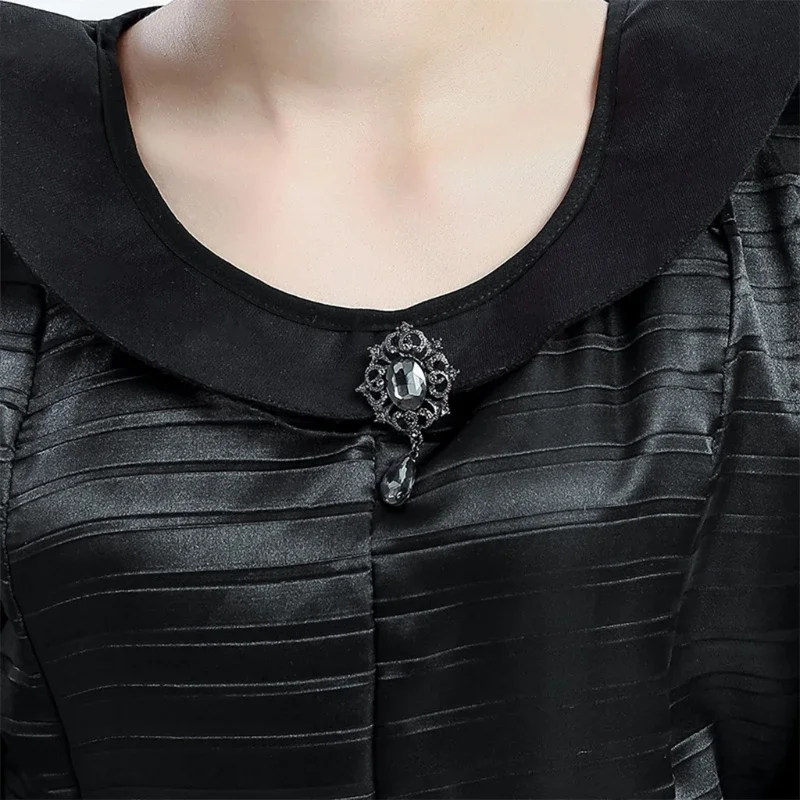 Costume donna Plus Size Halloween Movie Deluxe abito lungo nero Evil Queen Witch Dress Cosplay Party Costume con copricapo in corno