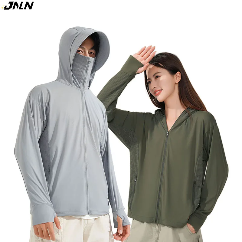 JNLN Unisex Sommer Anti-UV-Jacke Outdoor Quick Dry Sonnenschutz Windjacke Männer Frauen Wandern Camping Klettern Elastizität Mantel