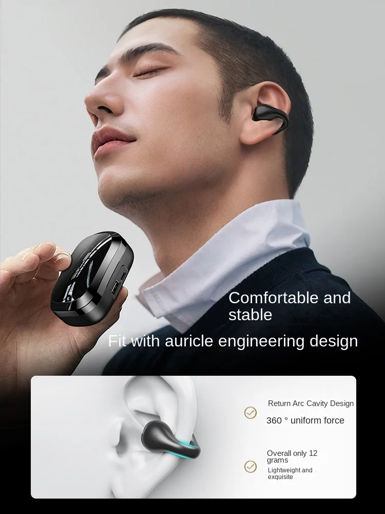 Wireless Bluetooth Headset High-End Wireless Sports Ear Clips Hanging Ear Ultra-long Endurance Running Sport Game Heaphones