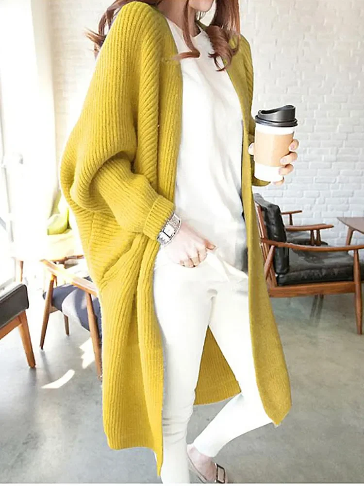 

Oversized Cardigan Korean Fashion Sweaters for Women Long Sleeve Top Batwing Sleeve Long Cardigan Women Winter Clothes Women