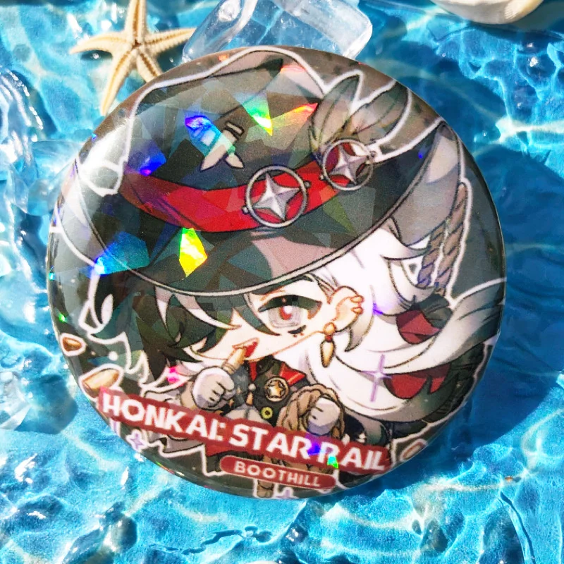 Game Honkai: Star Rail Boothill Cosplay Anime Badge Pin Tinplate Laser Brooches Accessories Prop