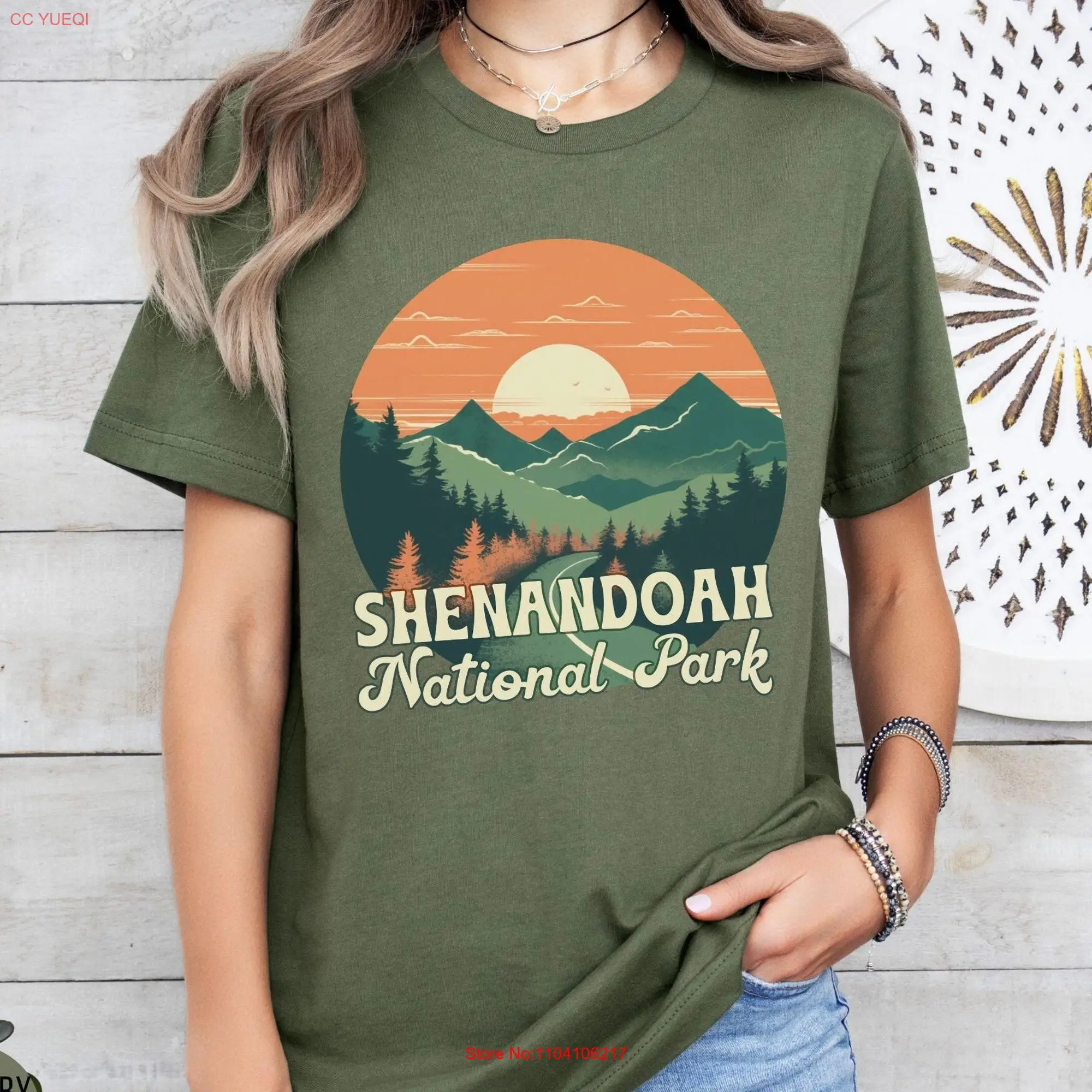 Shenandoah National Park T Shirt Parks Hiking Camping Vintage Boho Nature  long or short sleeves