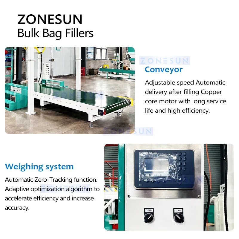 Zonesun Tons Bag Filling Machine Bulk Bag Filler Jumbo Bag Packing Machine Bulk Bagging Machine System ZS-BBF1000