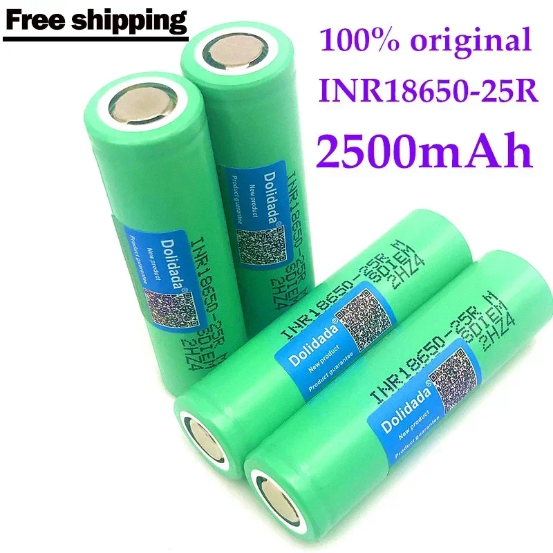 

2024 Bestseller Samsung Rechargeable Battery 3.7V 2500mah INR18650 Battery 25R 20A Lithium Battery Screwdriver Flashlight