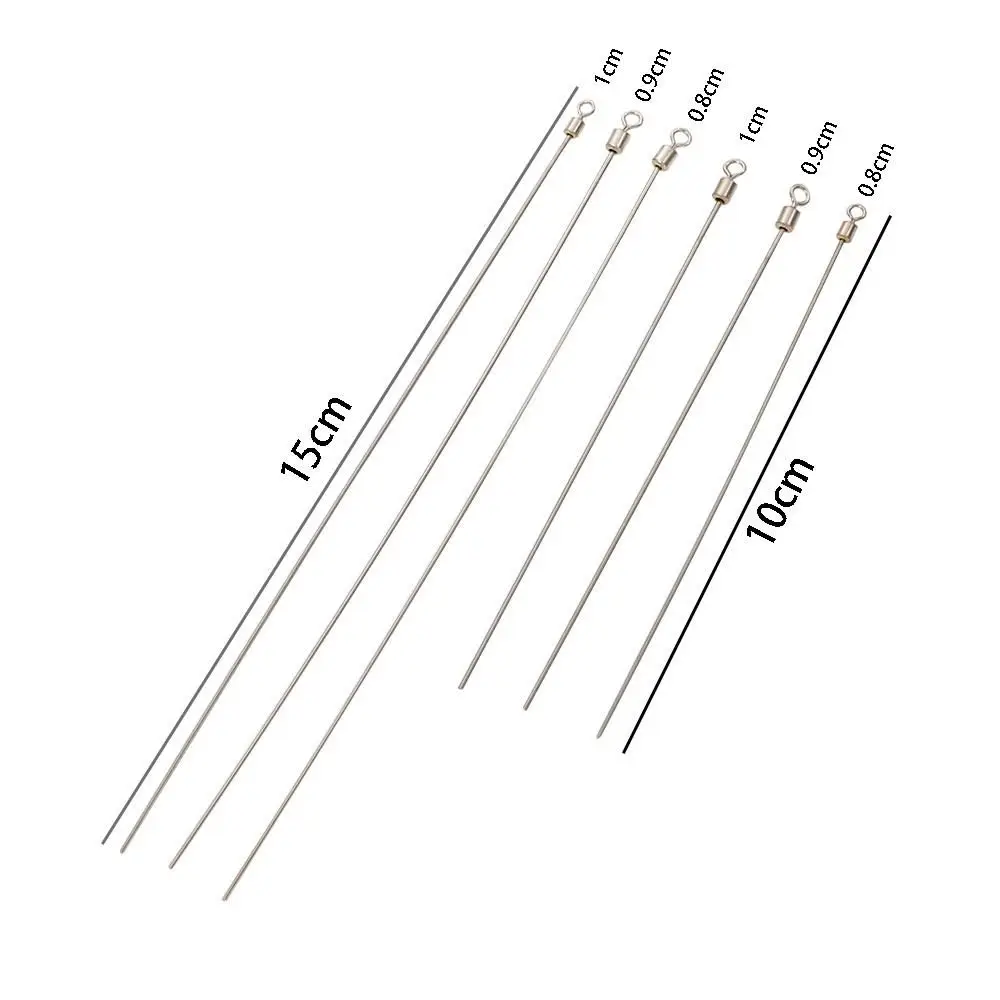 50pcs Long Pole Hard Steel Wire Fishing Swivel Solid Stainless Steel Barrel Rolling Connector Fishing Carp Accessories Tackle