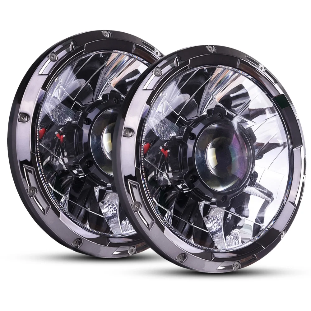 

O-guider 7-дюймовая обновленная светодиодная фара дальнего света с лазерным светом H 4 10-30 В 6000 К высокоскоростной комбинированный фонарь