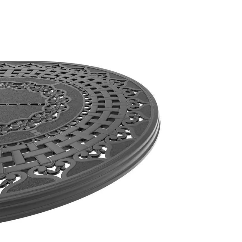 7-Piece All-Weather Cast Aluminum Dining Set with 2 Swivel Chairs, 4 Dining Chairs, and Oval Table, Black Frame