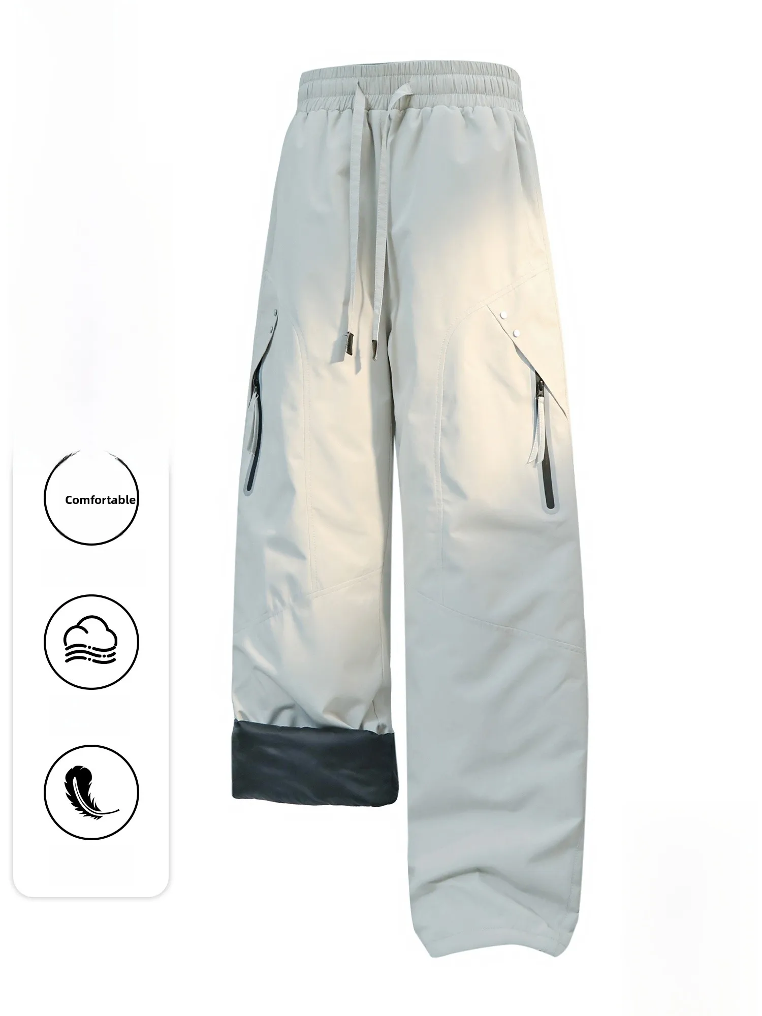 

Мужские зимние утепленные брюки Paul Frank с прямым кроем, свободные, длинные, на молнии, из полиэстера