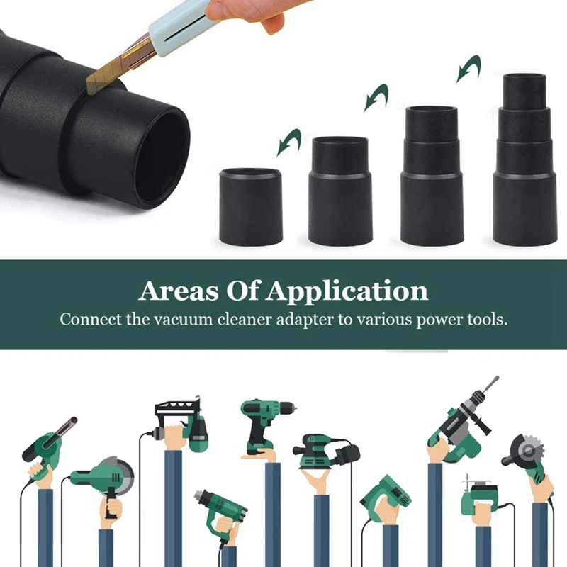 16Pcs Universal Power Tool Adaptor, Vacuum Hose Adapter Reducer Hose For Dust Extraction Vacuum Cleaner