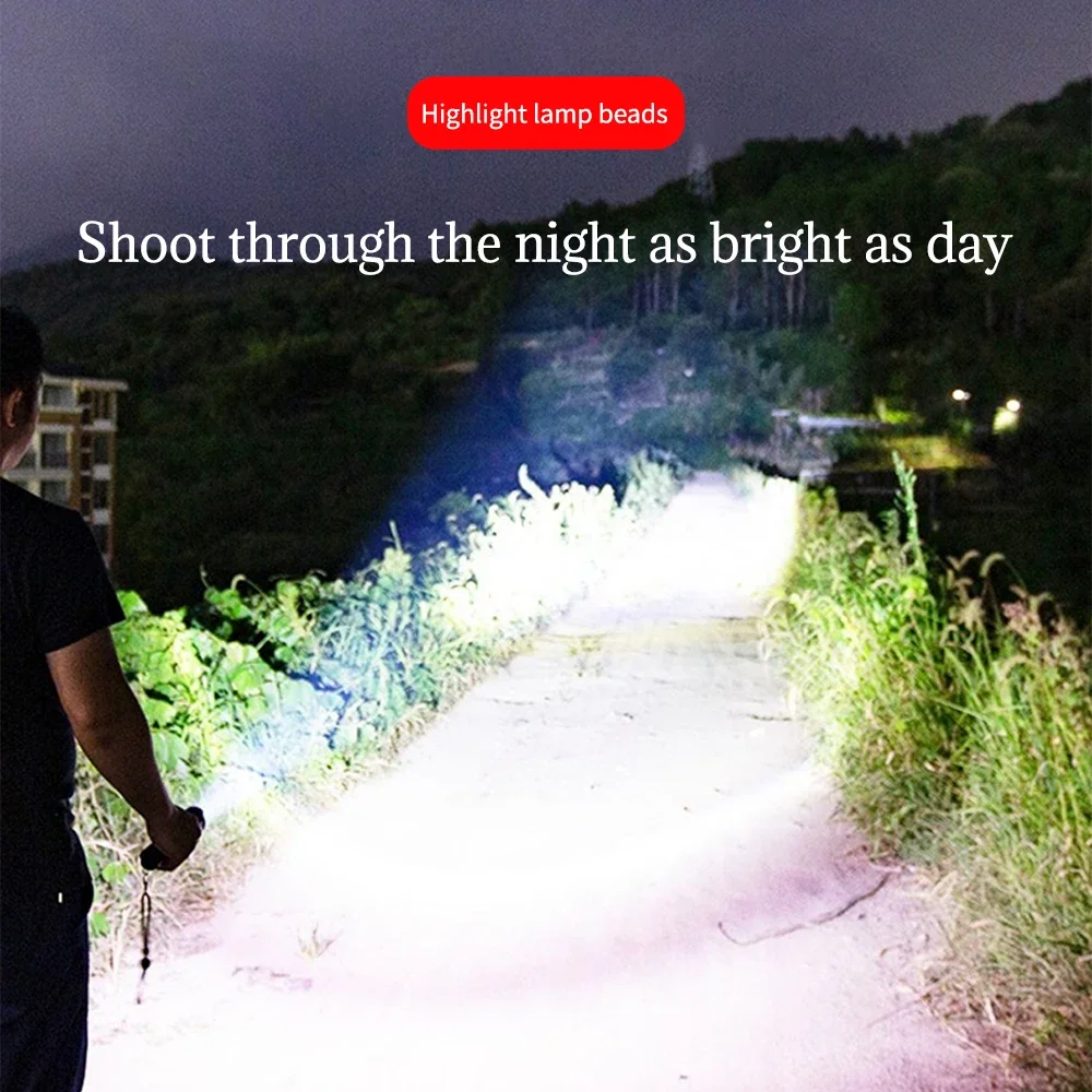 ABS Multifunctional Mini Strong Light Flashlight Use AAA Battery Portable Rubber Flashlight Outdoor Camping Emergency Flashlight