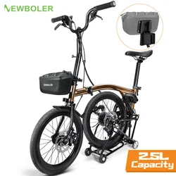 NEWBOLER Foldable Brompton Bag 2.5L Quick Release Waterproof Hard Shell Bike Handlebar Bag For Brompton Folding Bike