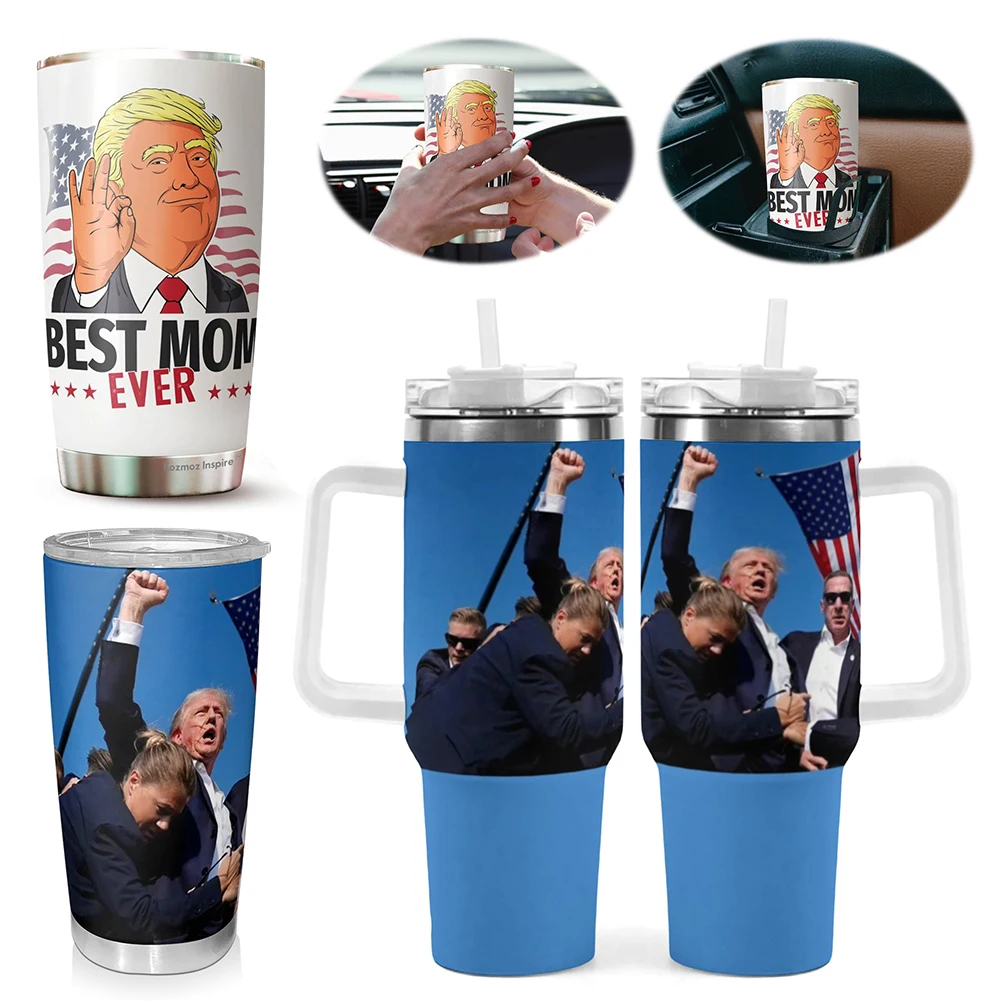 20oz/40oz Donald Trump Tumbler Cup 304 Stainless Steel Donald Trump Coffee Mug for Cold Hot Beverages Gifts for Supporters Fans