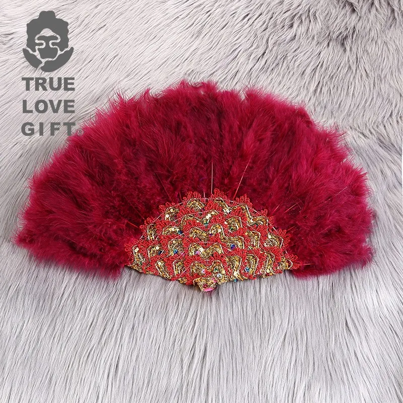 Wedding bride feather fan hand holding fan  craft handmade DIY dress with fan