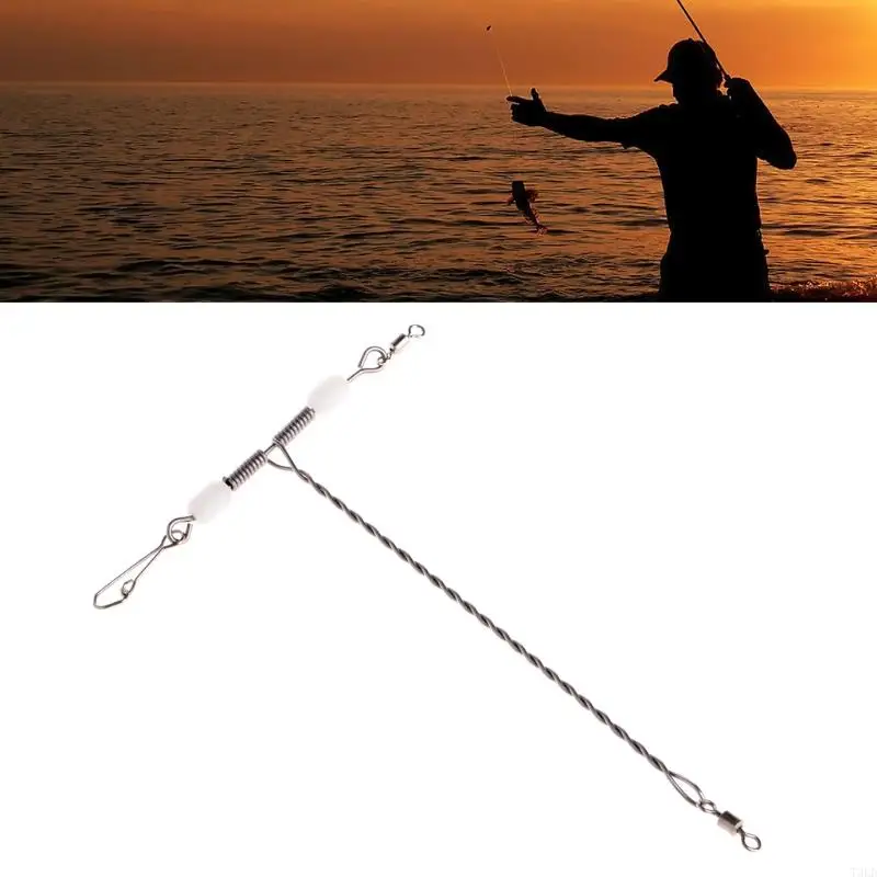 T3LD Fishing Wire Arm with for T Shaped Stainless Steel Luminous Beads Ri