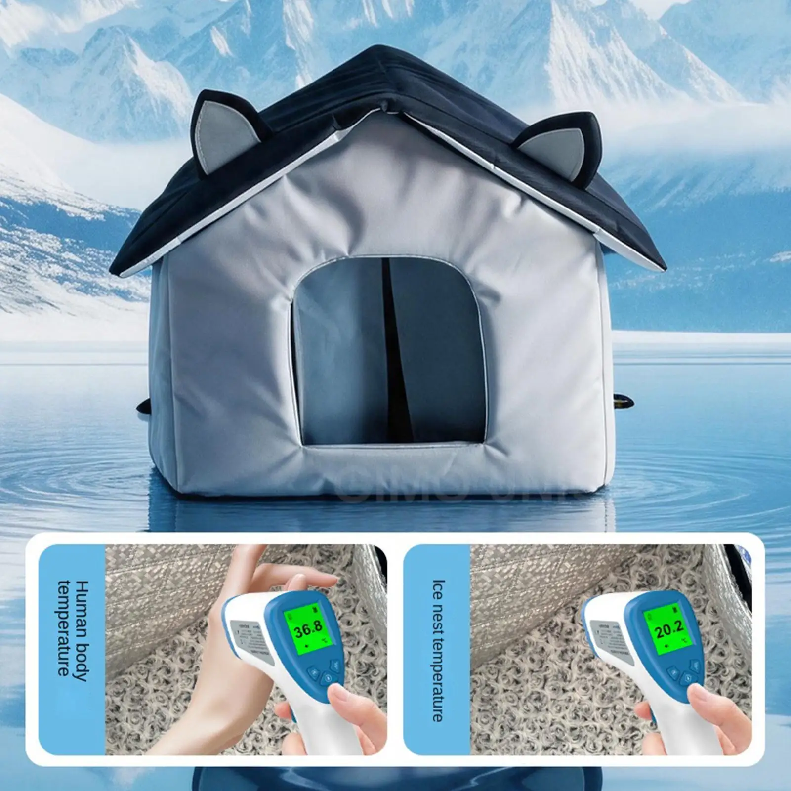

Cooling Outdoor Cat House With 8 Ice Packs Foldable Waterproof Portable Shelter Dog House Indoor For Puppy Kitten Summer Indoor