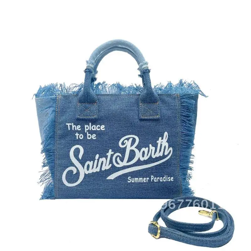 SAINT BARTH borsa a tracolla con frange borsa da viaggio da donna solida borsa piccola tote fatta a