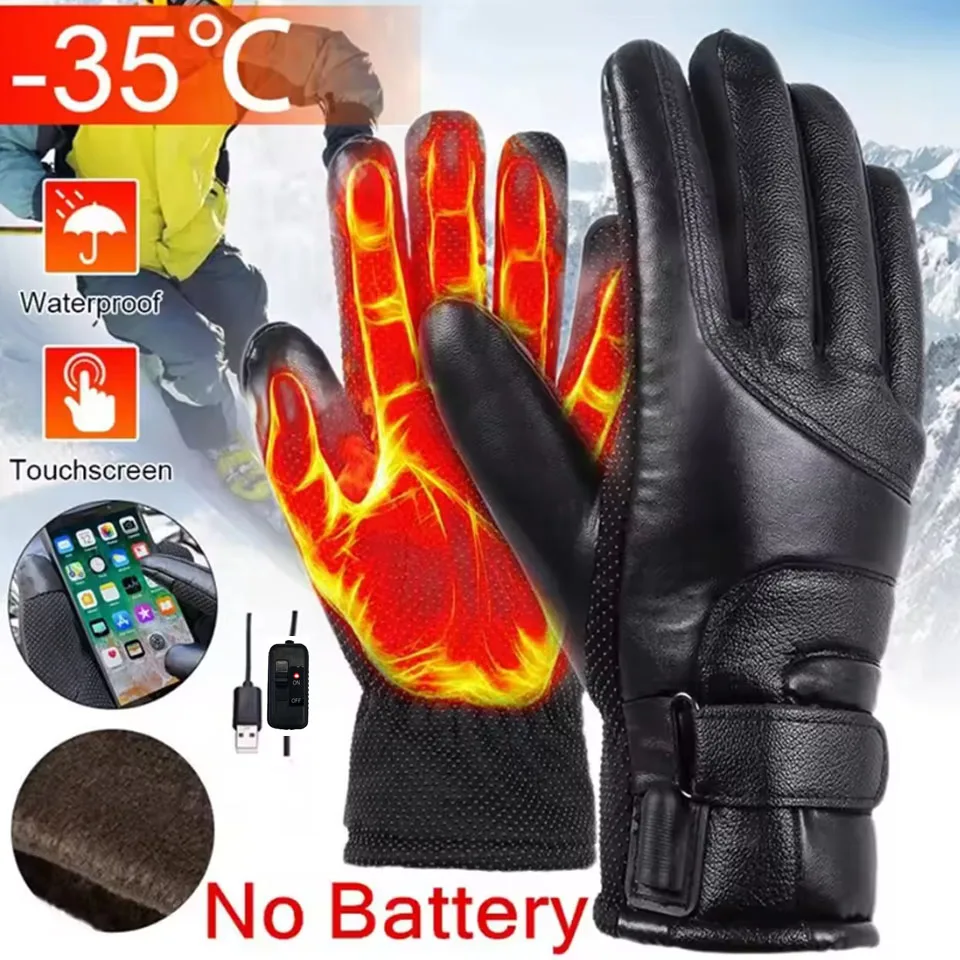 GTUBIKE Motorcycle Electric Glove Winter Warmth Cold Resistance Touch Screen Outdoor Sport Gloves Motorcycle Heating Gloves