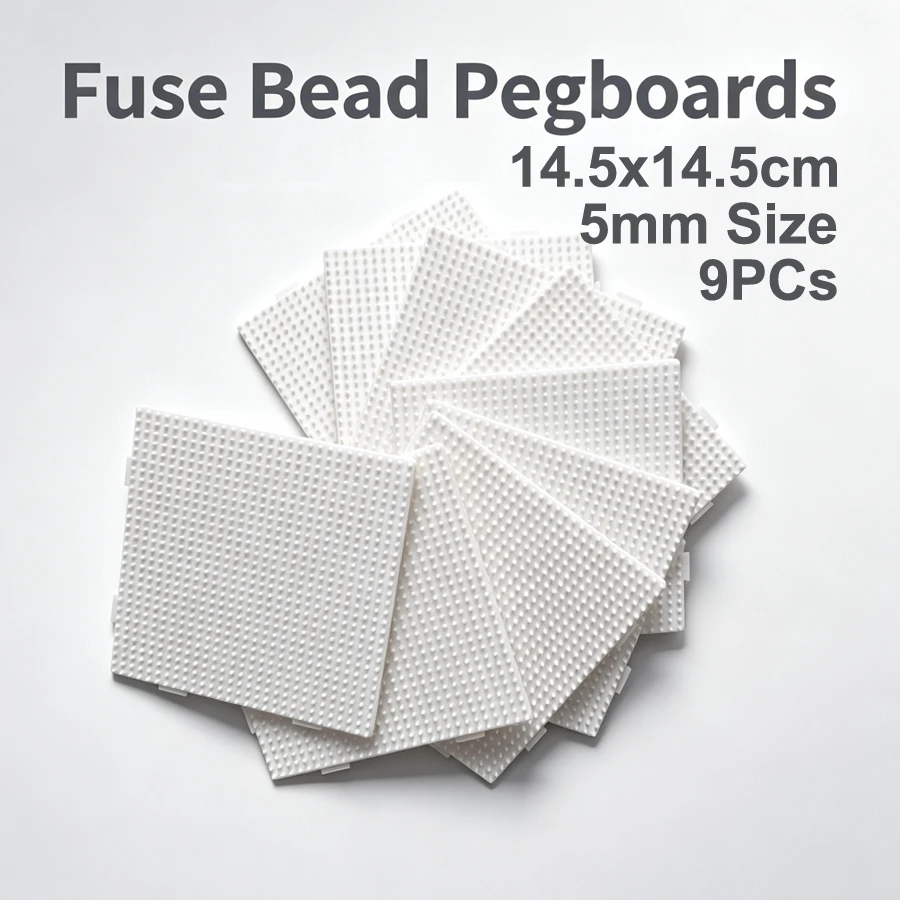 Yantjouet 5mm Fuse Beads Pegboard White Transparent 29x29 Dot Square Template Board DIY Figure Jigsaw Crafting Tool