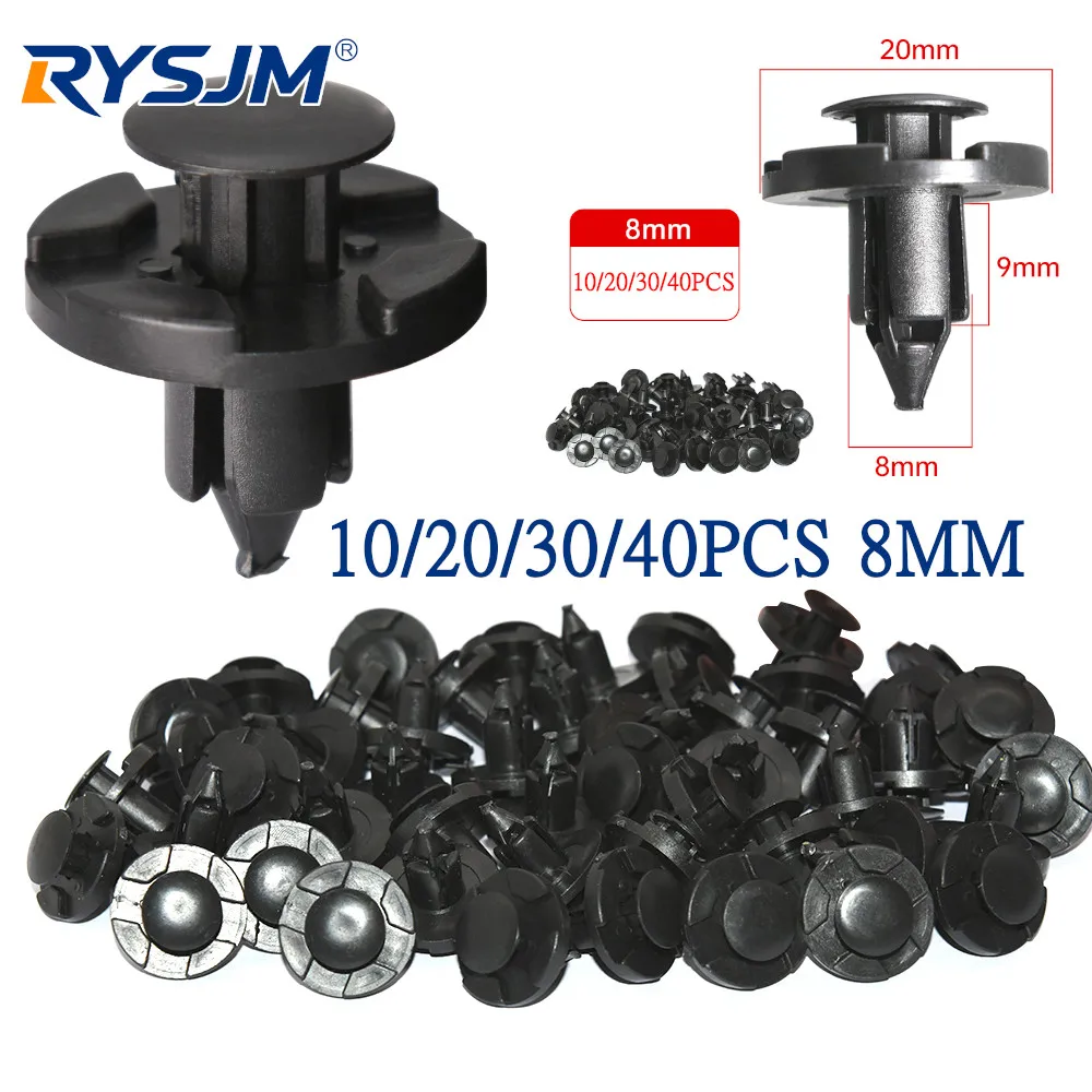 10/20/30/40 Peças Novas Presilhas Plásticas de 8mm para Carro, Fixadores Automotivos, Rebites e Clipes de Retenção Compatíveis com Nissan Livina, Tiida, Sylphy, Tribeca, Trezia