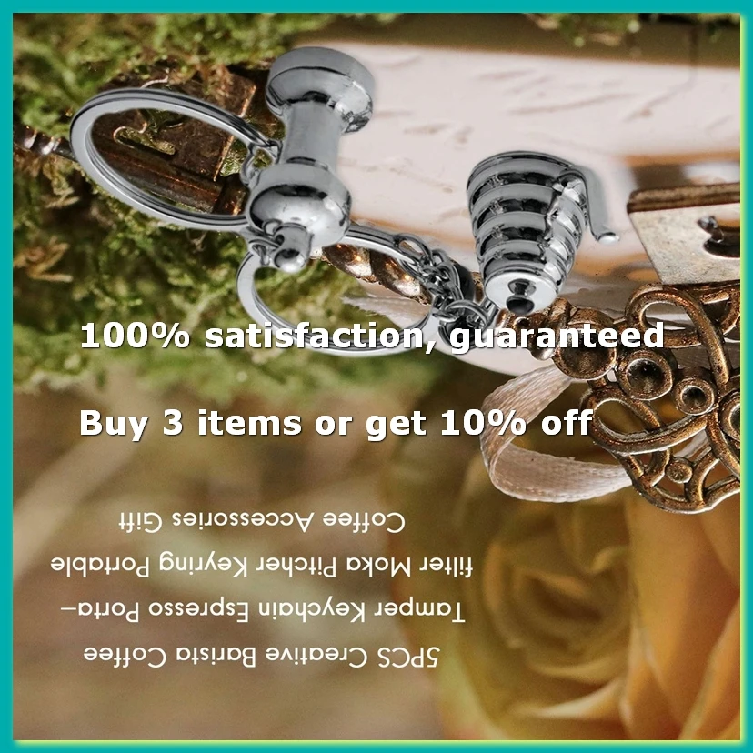 5PCS Coffee Tamper Keychain Espresso Portafilter Moka Pitcher Keyring Portable Coffee Accessories Gift-DTB1