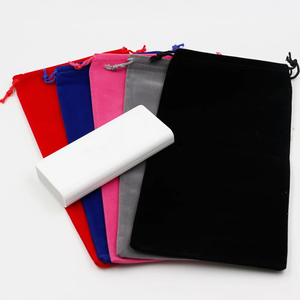 

5Pcs Lint Drawstring Bag Premium Hair Dryer Pouch Multifunctional Storage Organizer Soft Touch Fabric Strong Cords Easy Open