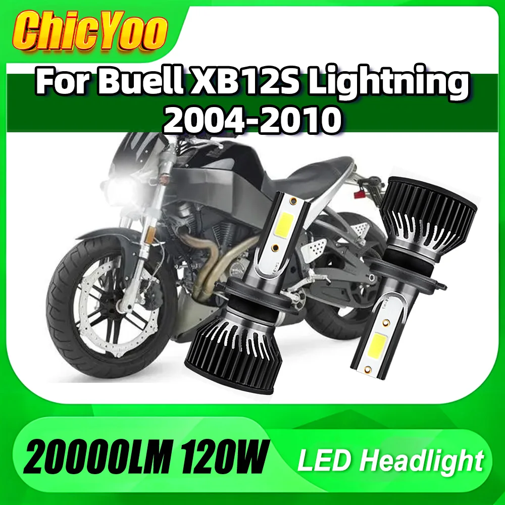 

2PCS 120W H7 Canbus LED Light 20000LM Plug & Play Wireless Motorcycle Headlight Bulb 6000K For Buell XB12S Lightning 2004-2010
